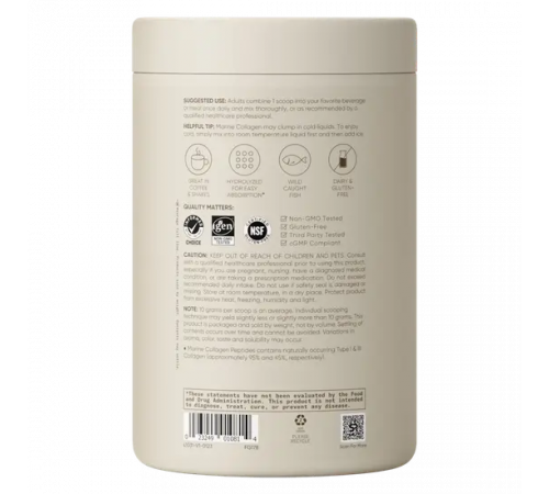 Морской коллаген, Marine Collagen Peptides, Sports Research, 340 г