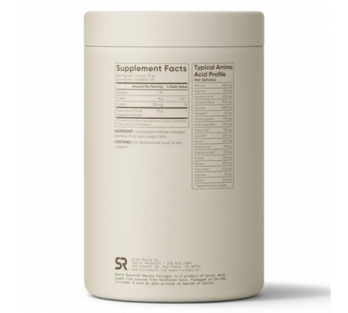 Морской коллаген, Marine Collagen Peptides, Sports Research, 340 г