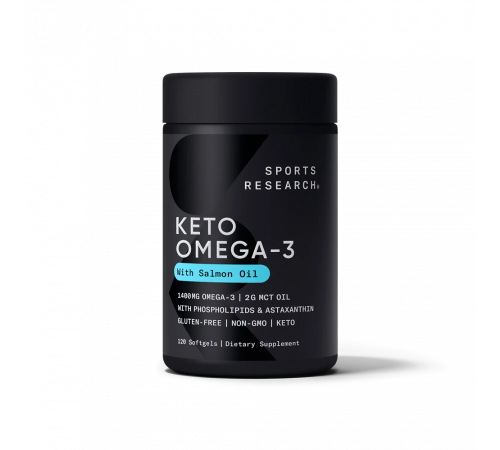 Кето Омега 1400 мг, Keto omega 1400 mg, Sports Research, 120 капсул