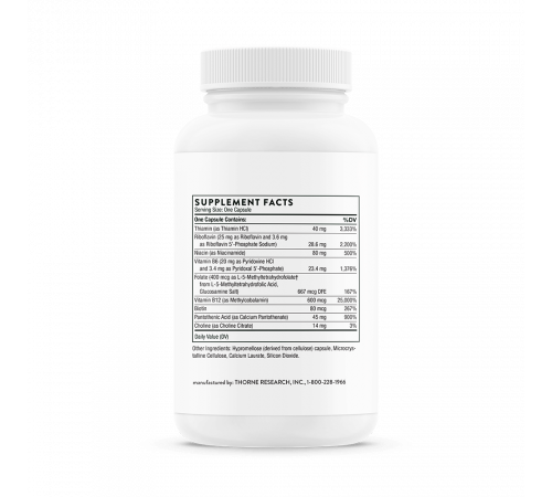 Комплекс витаминов B #12, B-Complex #12, Thorne, 60 капсул