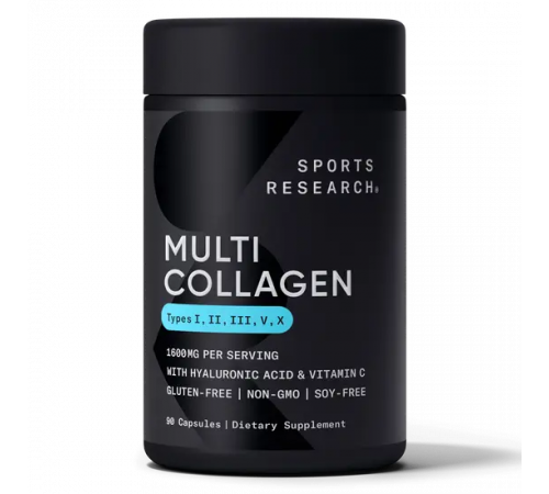 Мульти Коллагеновый комплекс, Multi Collagen Capsules, Sports Research, 90 капсул