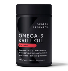 Масло антарктического криля SUPERBA с астаксантином 500 мг, Antarctic krill oil SUPERBA 500 mg, Sports Research, 120 капсул