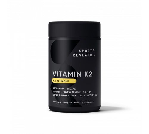 Витамин К2 100 мкг, Vitamin K2 100 mcg, Sports Research, 60 капсул