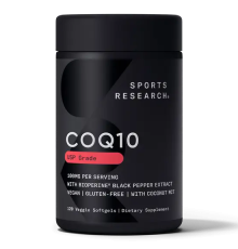 Коэнзим Q10 100 мг, CoQ10 100 mg, Sports Research, 120 капсул