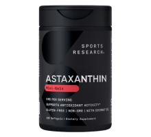 Астаксантин из микроводорослей 6 мг, Astaxanthin 6 mg, Sports Research, 120 капсул