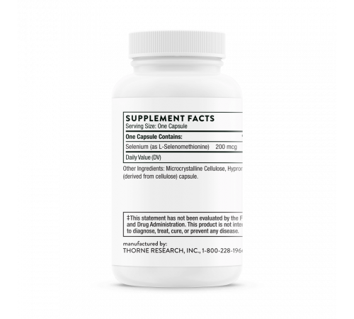 Селен, Selenium, Thorne Research, 60 капсул