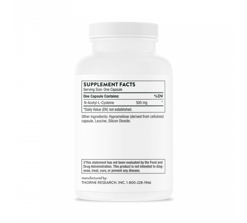 N-ацетилцистеин, NAC, Thorne Research, 90 капсул