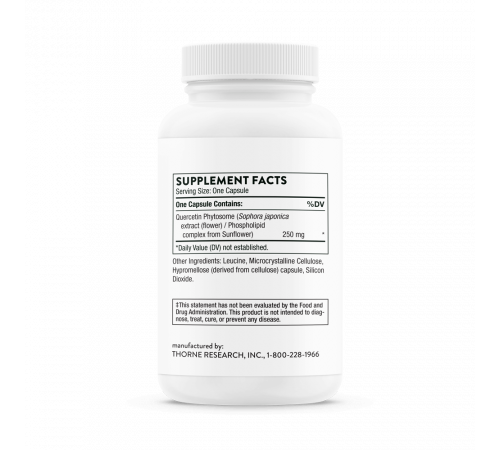 Фитосом кверцетина, Quercetin Phytosome, Thorne , 60 капсул