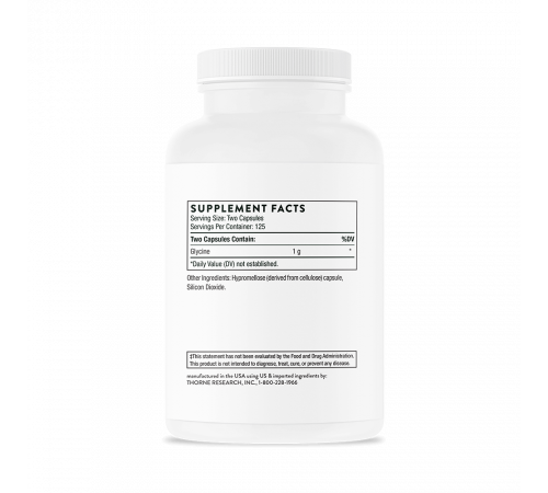 Глицин, Glycine, Thorne Research, 250 капсул