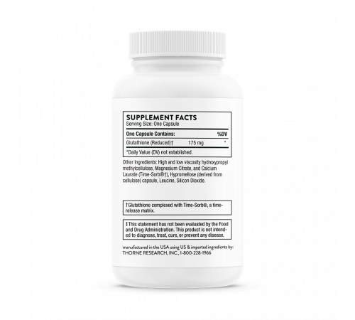 Антиоксидант Глутатион-SR, Glutathione-SR, Thorne Research, 60 капсул