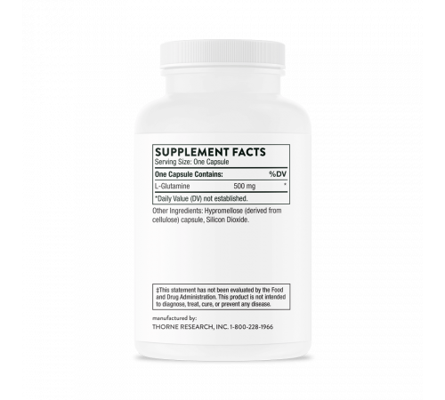 Аминокислота L-глутамин, L-Glutamine, Thorne Research, 90 капсул