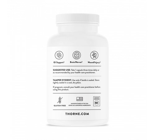 Аминокислота L-глутамин, L-Glutamine, Thorne Research, 90 капсул