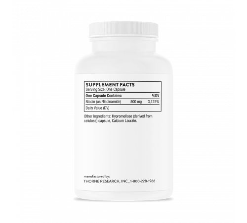 Витамин PP (B3) Ниацинамид, Niacinamide, Thorne Research, 180 капсул