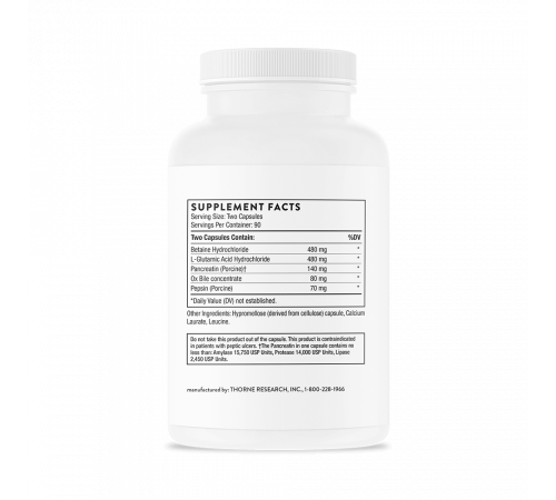 Комплекс пищеварительных ферментов, Advanced Digestive Enzymes (Bio-Gest), Thorne Research, 180 капсул