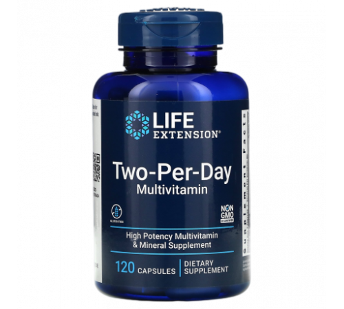 Мультивитамины для приема два раза в день, Two-Per-Day Multivitamin, Life Extension, 120 капсул