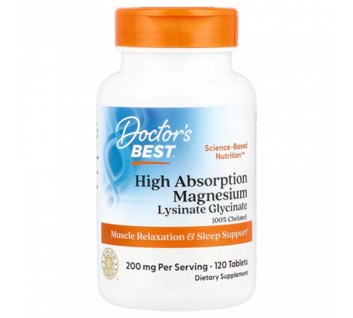 Магний с высокой усваиваемостью 100 мг, High Absorption Magnesium 100 mg, Doctor's Best, 120 таблеток
