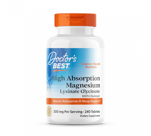 Магний с высокой усваиваемостью 100 мг, High Absorption Magnesium 100 mg, Doctor's Best, 240 таблеток