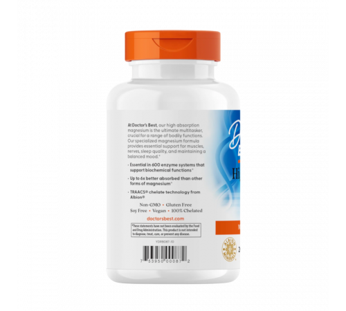 Магний с высокой усваиваемостью 100 мг, High Absorption Magnesium 100 mg, Doctor's Best, 240 таблеток
