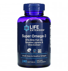 Супер омега-3, Super Omega-3, Life Extension, 240 капсул