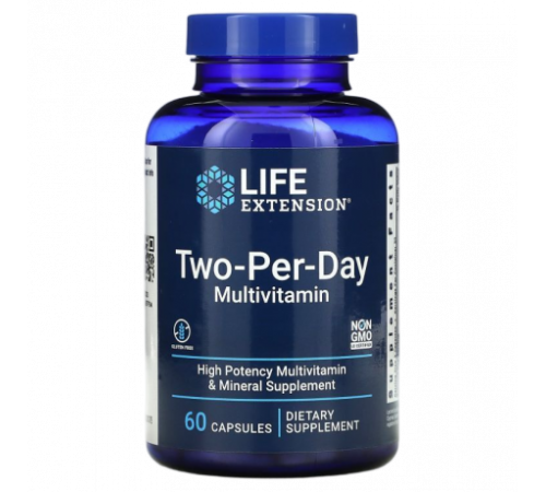 Мультивитамины для приема два раза в день, Two-Per-Day Multivitamin, Life Extension, 60 капсул