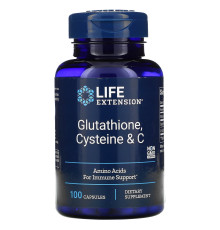 Глутатион, Цистеин и Витамин С, Glutathione, Cysteine & C, Life Extension, 100 капсул