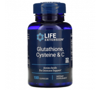 Глутатион, Цистеин и Витамин С, Glutathione, Cysteine & C, Life Extension, 100 капсул