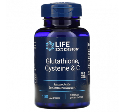 Глутатион, Цистеин и Витамин С, Glutathione, Cysteine & C, Life Extension, 100 капсул
