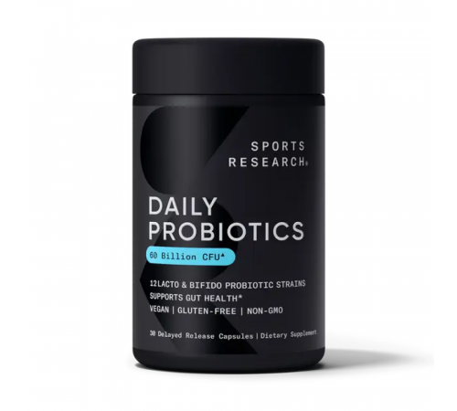 Пробиотический комплекс 60 миллиардов КОЕ, Probiotic 60 Billion, Sports Research, 30 вегетарианских капсул