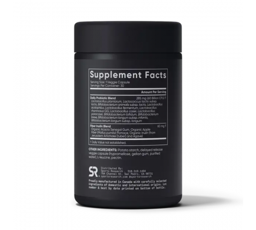 Пробиотический комплекс 60 миллиардов КОЕ, Probiotic 60 Billion, Sports Research, 30 вегетарианских капсул