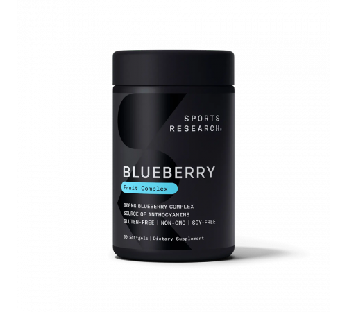 Концентрат черники 800 мг, Blueberry Concentrate 800 mg, Sports Research, 60 капсул