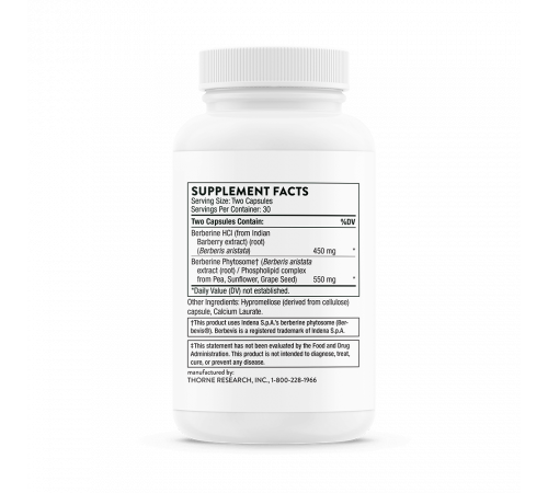 Берберин, Berberine, Thorne Research, 60 капсул