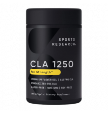 Конъюгированная линолевая кислота (КЛК) 95% 1250 мг, CLA 95% 1250 mg, Sports Research, 180 капсул