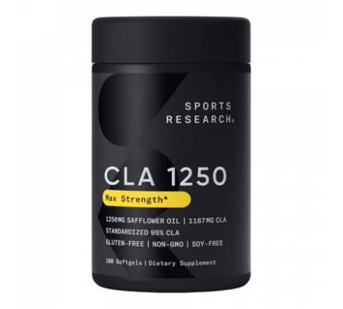 Конъюгированная линолевая кислота (КЛК), CLA, Sports Research, 180 капсул