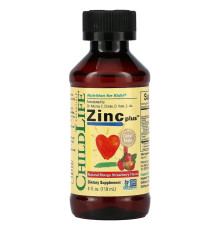 Цинк со вкусом манго и клубники, Zinc Plus, ChildLife, Essentials, 118 мл