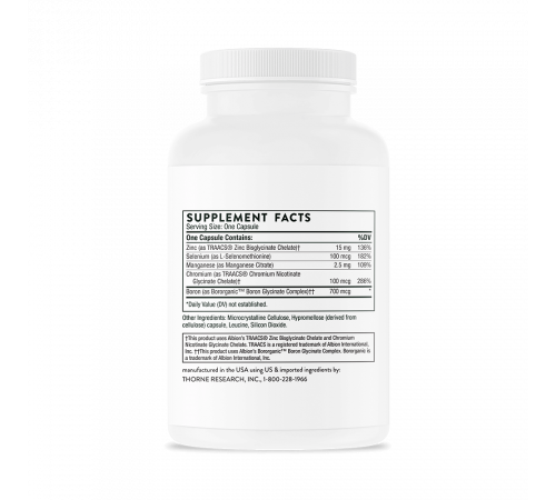 Микроэлементы, Trace Minerals, Thorne Research, 90 капсул