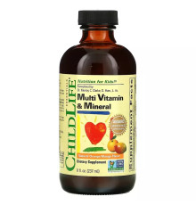Мультивитаминный и минеральный комплекс, Апельсин/Манго, Multi Vitamin & Mineral, ChildLife, 237 мл.