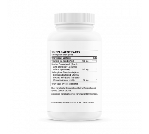 Экстракт семян брокколи, Broccoli Seed Extract, Thorne Research, 60 капсул