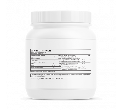 Коллаген плюс 17.5 унций, Collagen Plus 17.5 oz, Thorne, 495 г