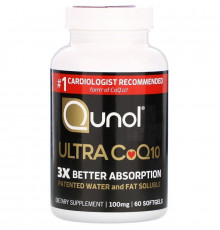 Ультра Q10 100 мг, Ultra CoQ10 100 mg, Qunol, 120 капсул