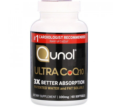 Ультра Q10 100 мг, Ultra CoQ10 100 mg, Qunol, 120 капсул