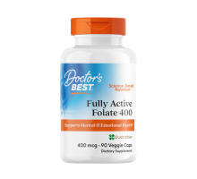 Активный фолат с кватрефоликом 400 мкг, Fully Active Folate 400 mcg With Quatrefolic, Doctor's Best, 90 капсул