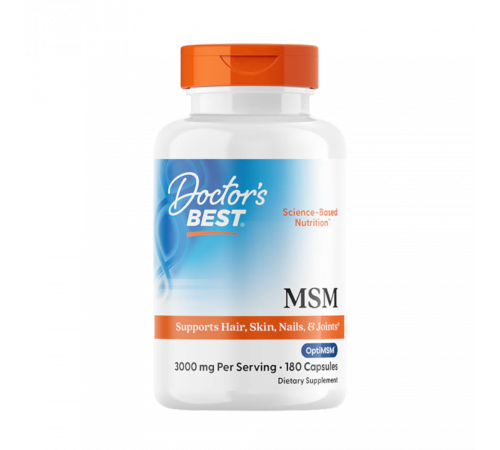 МСМ с OptiMSM 1000 мг, MSM with OptiMSM 1000 mg, Doctor's Best, 180 капсул