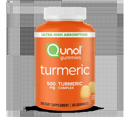 Куркума, Turmeric Curcumin, Qunol, 60 жевательных таблеток