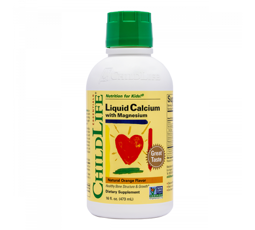 Жидкий кальций с магнием с апельсиновым вкусом, Liquid Calcium with Magnesium Orange, ChildLife, 473 мл
