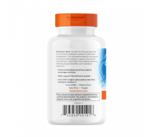 Витамин C с высокой биодоступностью, High Absorption Vitamin C with PureWay-C, Doctor's Best, 500 мг, 60 таблеток