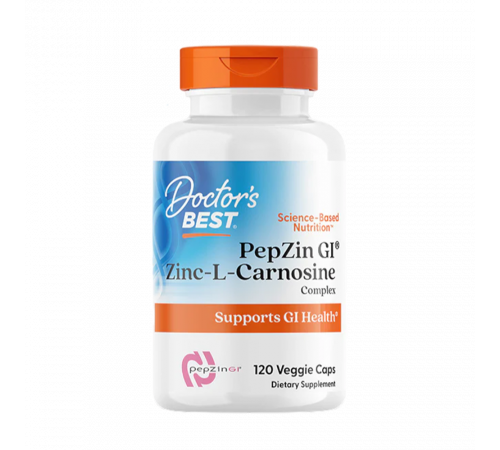 Цинк-L-карнозин, PepZin GI, Zinc-L-Carnosine Complex, Doctor's Best, 120 вегетарианских капсул