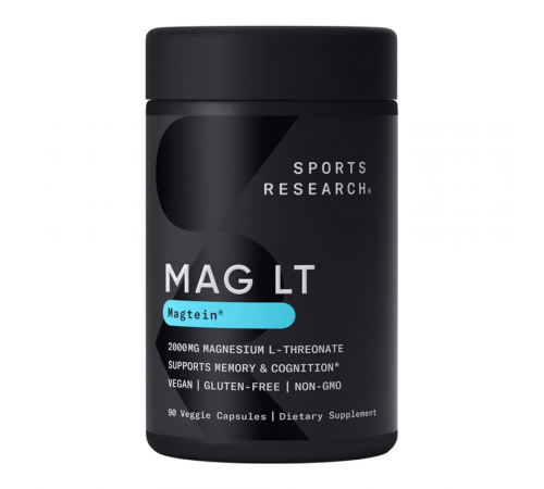 L-Треонат магния, MAG LT, Sports Research, 90 вегетарианских капсул
