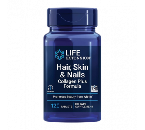 Комплекс для волос, кожи и ногтей, Hair, Skin & Nails Collagen Plus Formula, Life Extension, 120 таблеток