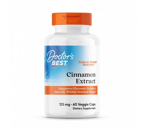 Экстракт корицы с Cinnulin PF 125 мг, Cinnamon Extract with Cinnulin PF, Doctor's Best, 60 капсул