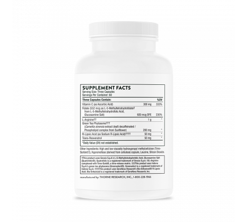 L-Аргинин плюс, L-Arginine Plus, Thorne Research, 180 капсул